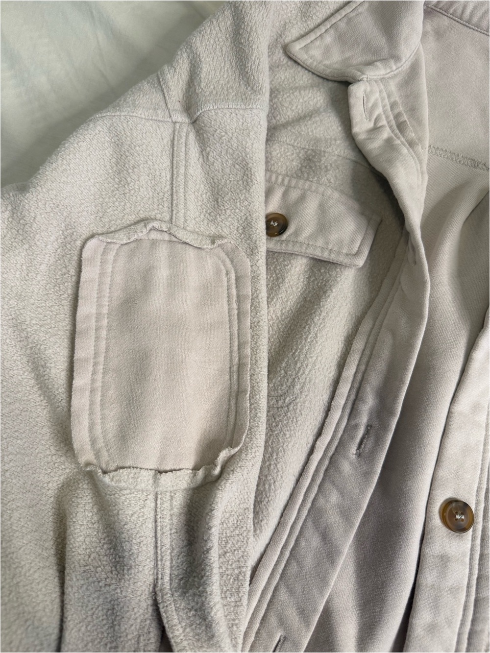 Ivory Button-Front Shacket Jacket - Picture 2 of 3